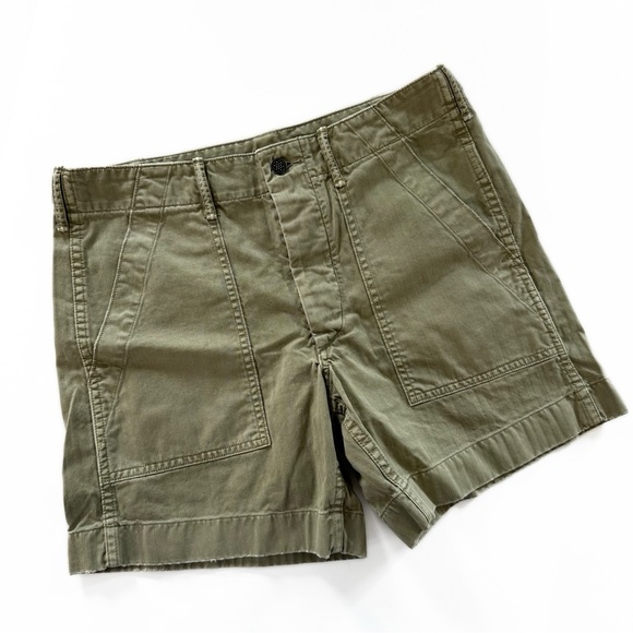 RRL Double Ralph Lauren Polo Green Herringbone Twill Military Shorts Mens 29 - Picture 6 of 12